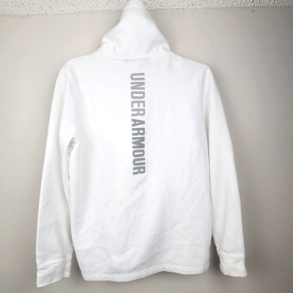 Under Armour White Long Collar Pullover Sweatshirt Men's Medium - Picture 4 of 7